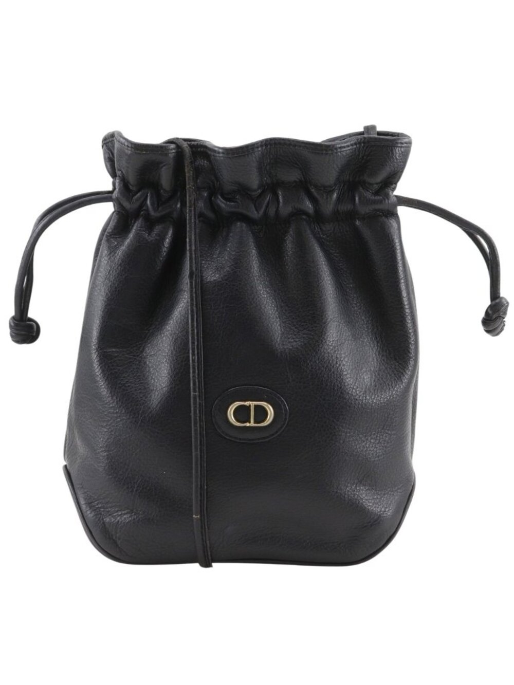 Dior Drawstring Vintage Calf Black Shoulder